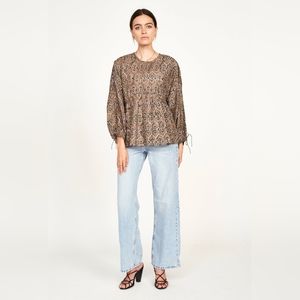 MIRTH Petaluma Top Womens Medium  Peach Oversized Blouse